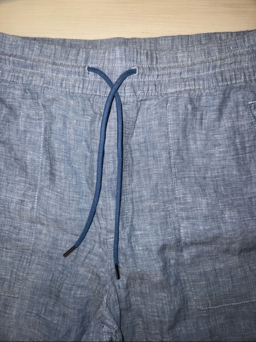 Athleta Retreat Linen Jogger Pant Size 12 NEW Blue 100% Linen - Picture 7 of 12